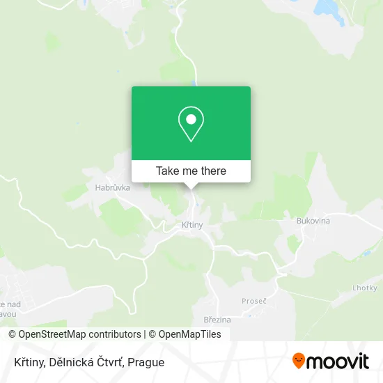 Křtiny, Dělnická Čtvrť map
