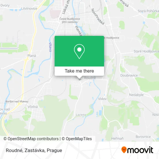 Карта Roudné, Zastávka
