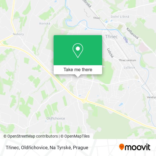 Třinec, Oldřichovice, Na Tyrské map