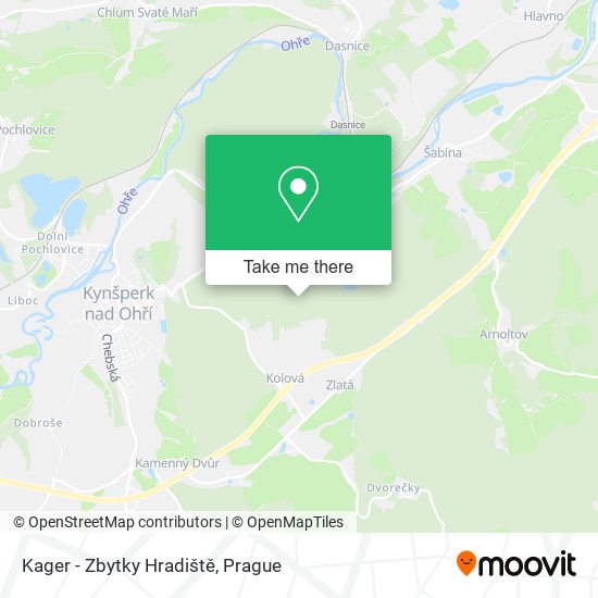 Kager - Zbytky Hradiště map