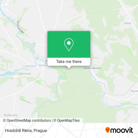Hradiště Réna map