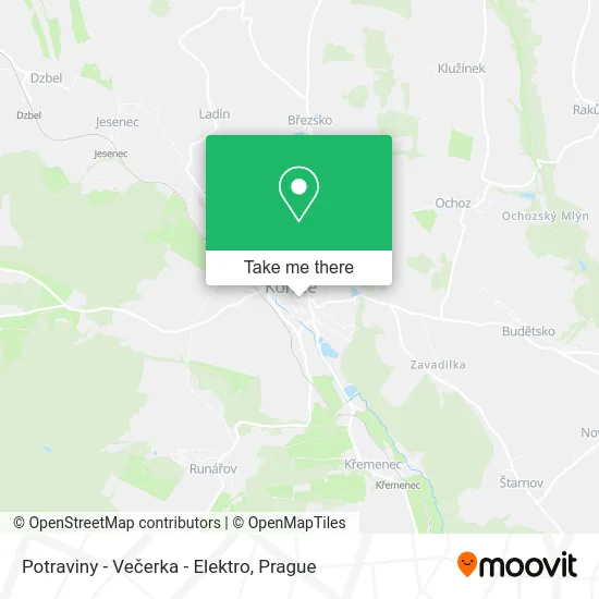 Карта Potraviny - Večerka - Elektro