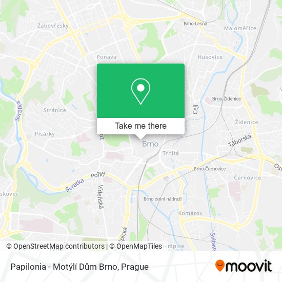 Papilonia - Motýlí Dům Brno map