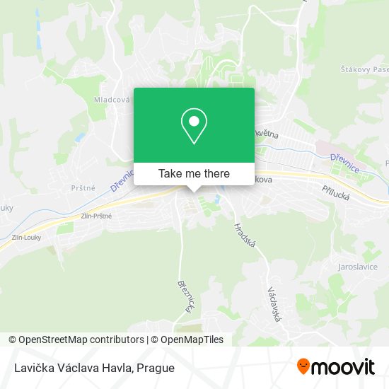 Lavička Václava Havla map