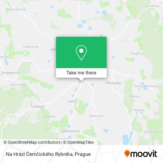 Na Hrázi Černčického Rybníka map
