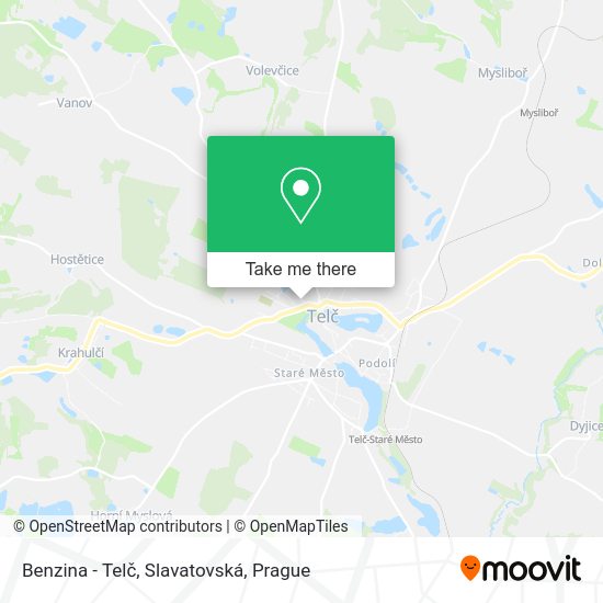 Benzina - Telč, Slavatovská map