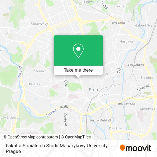 Fakulta Sociálních Studií Masarykovy Univerzity map