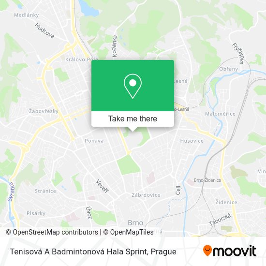 Tenisová A Badmintonová Hala Sprint map