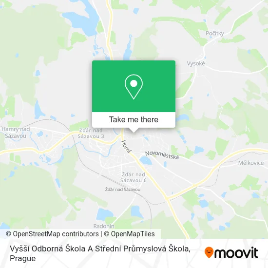 Карта Vyšší Odborná Škola A Střední Průmyslová Škola