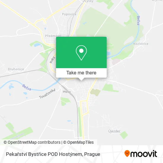 Карта Pekařství Bystřice POD Hostýnem