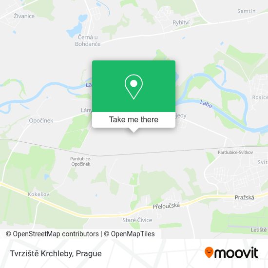 Tvrziště Krchleby map