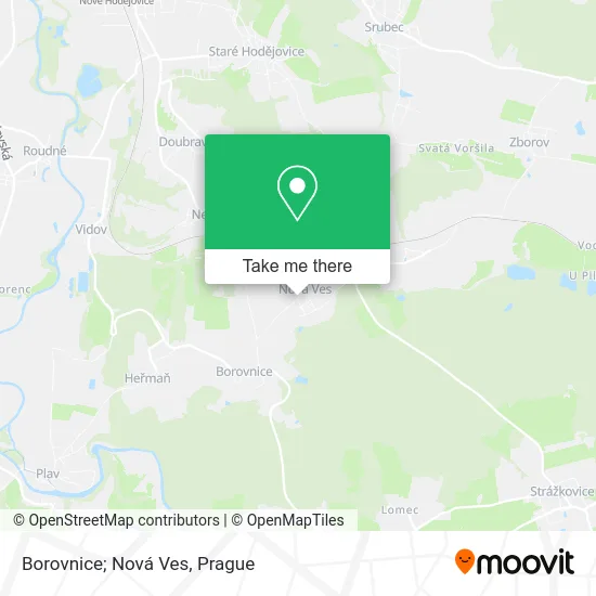 Карта Borovnice; Nová Ves