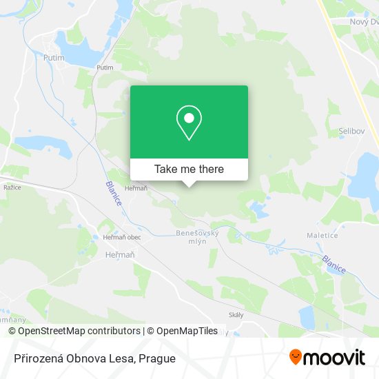 Карта Přirozená Obnova Lesa