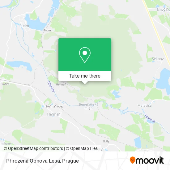 Карта Přirozená Obnova Lesa