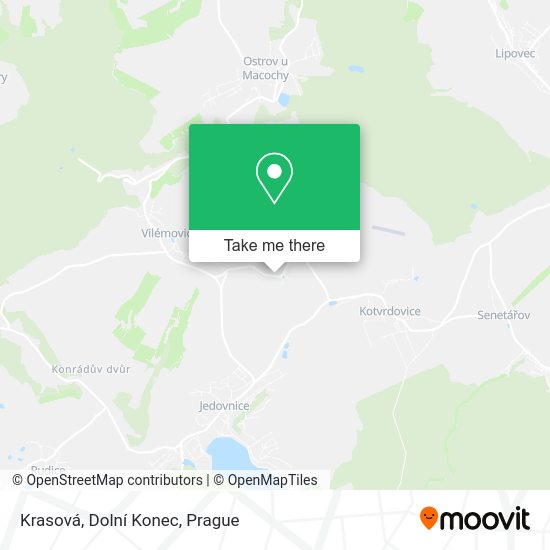 Krasová, Dolní Konec map