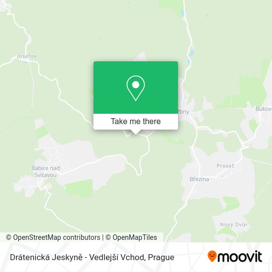 Drátenická Jeskyně - Vedlejší Vchod map