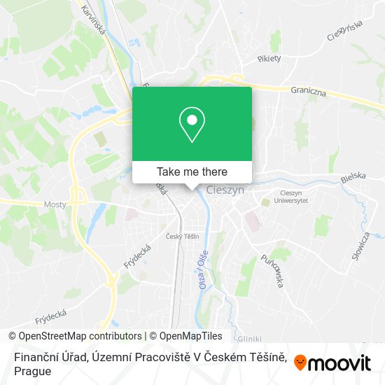 Finanční Úřad, Územní Pracoviště V Českém Těšíně map