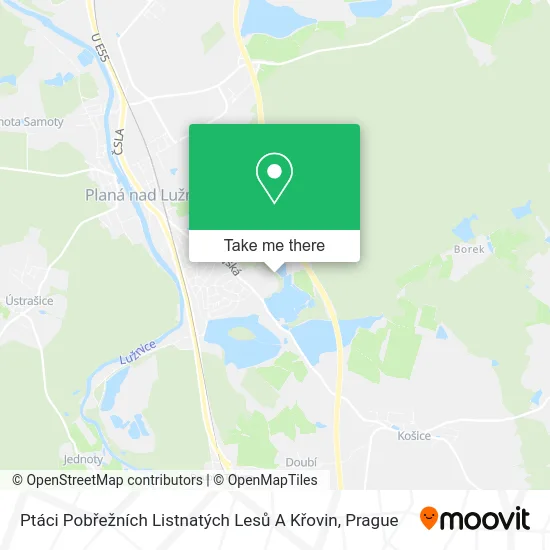 Карта Ptáci Pobřežních Listnatých Lesů A Křovin