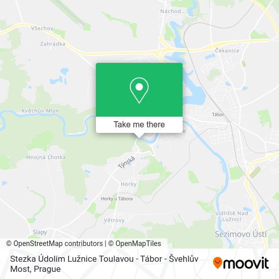 Stezka Údolím Lužnice Toulavou - Tábor - Švehlův Most map