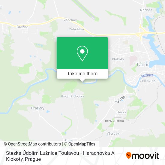 Stezka Údolím Lužnice Toulavou - Harachovka A Klokoty map