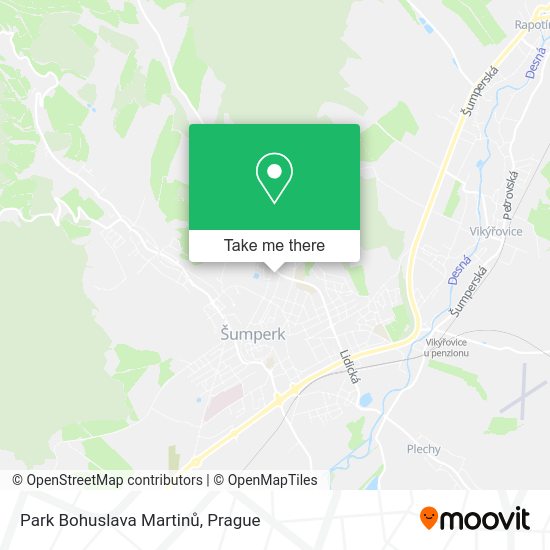 Park Bohuslava Martinů map