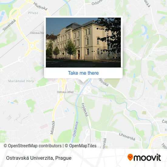 Карта Ostravská Univerzita