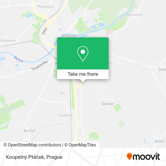 Koupelny Ptáček map