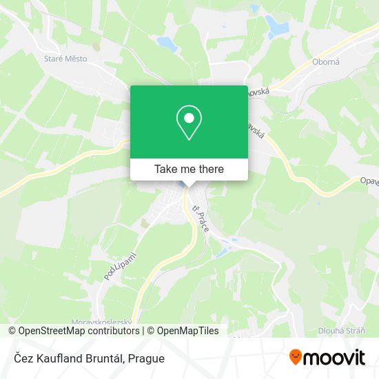 Čez Kaufland Bruntál map