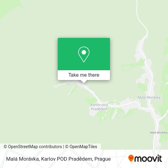 Карта Malá Morávka, Karlov POD Pradědem