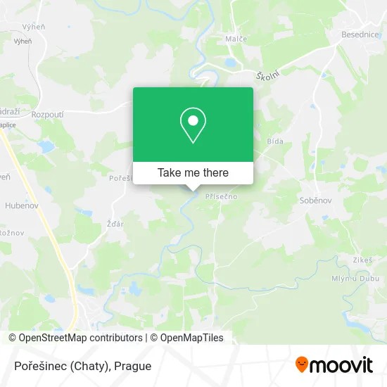 Карта Pořešinec (Chaty)