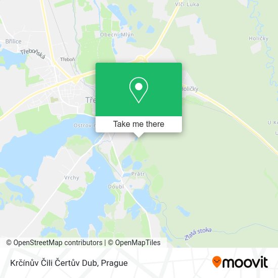 Krčínův Čili Čertův Dub map