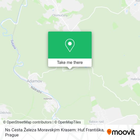 Ns Cesta Železa Moravským Krasem: Huť Františka map