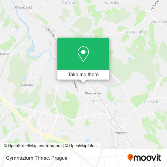 Gymnázium Třinec map