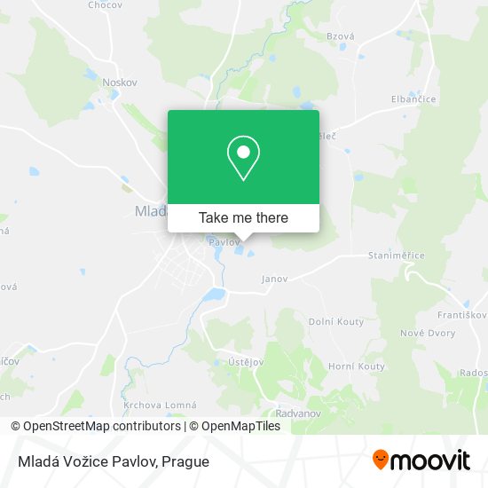 Mladá Vožice Pavlov map
