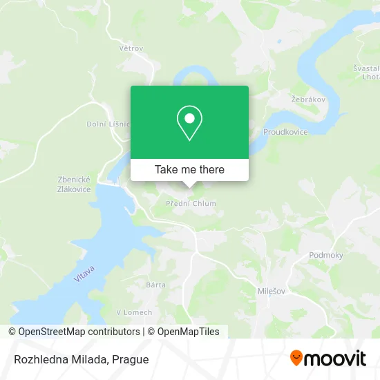 Rozhledna Milada map