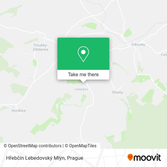 Hřebčín Lebedovský Mlýn map