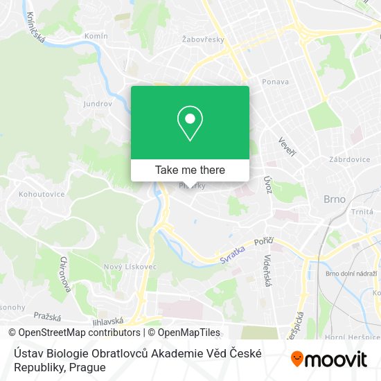 Ústav Biologie Obratlovců Akademie Věd České Republiky map