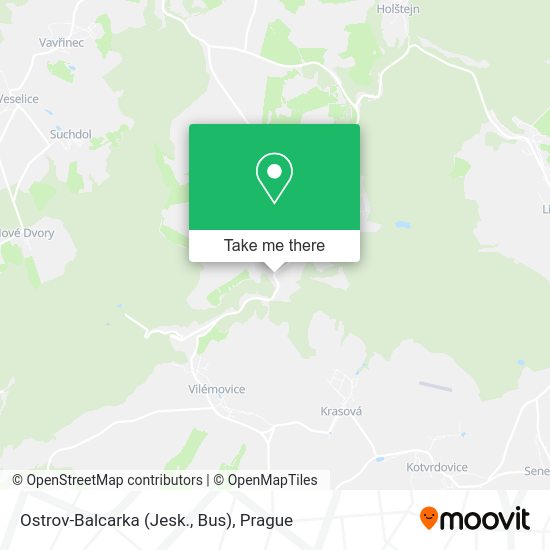 Ostrov-Balcarka (Jesk., Bus) map