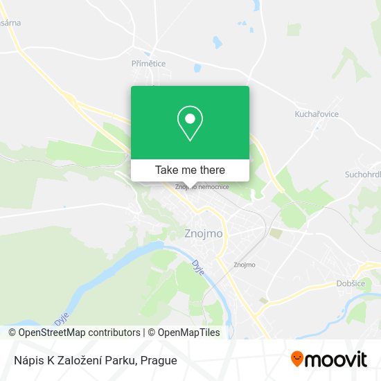 Nápis K Založení Parku map