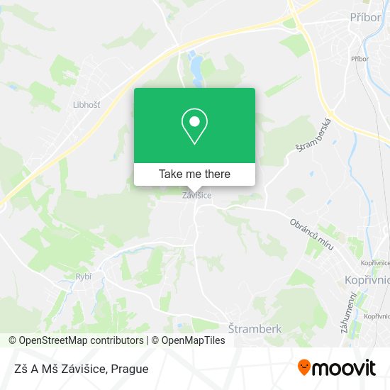 Zš A Mš Závišice map