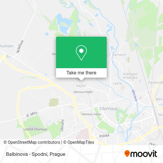 Balbínova - Spodní map