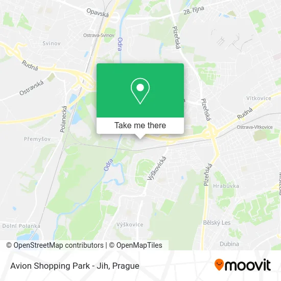 Карта Avion Shopping Park - Jih