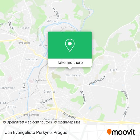 Jan Evangelista Purkyně map