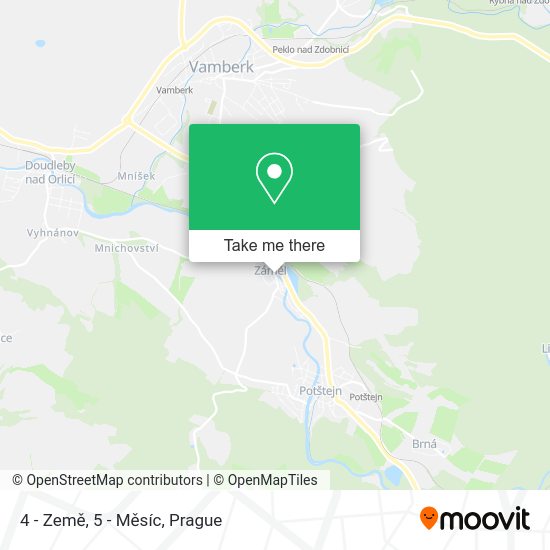 4 - Země, 5 - Měsíc map