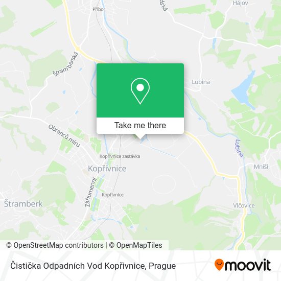 Čistička Odpadních Vod Kopřivnice map