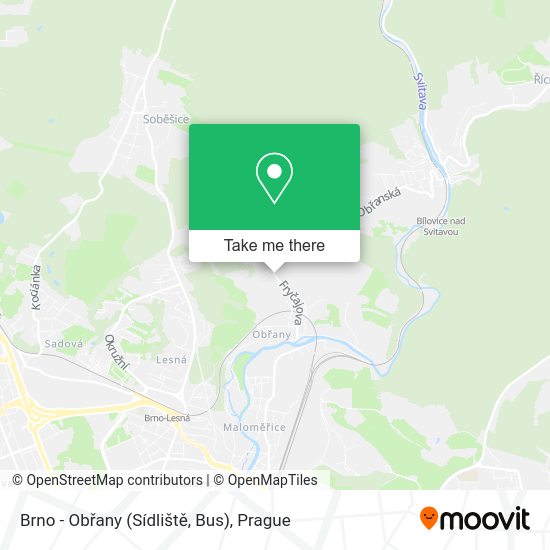 Brno - Obřany (Sídliště, Bus) map