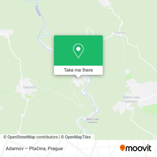 Adamov – Ptačina map