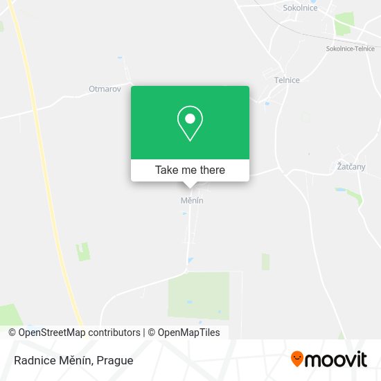 Radnice Měnín map