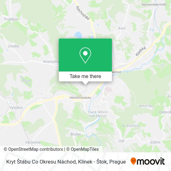 Kryt Štábu Co Okresu Náchod, Klínek - Štok map
