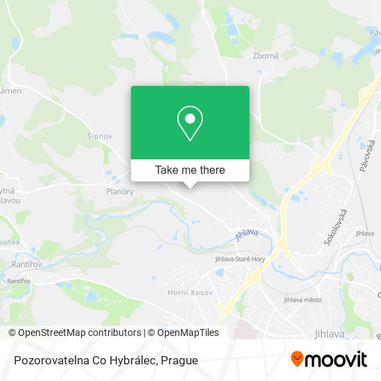 Карта Pozorovatelna Co Hybrálec